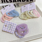 Set cột tóc lò xo màu hologram