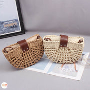 Túi cói nắp da 265