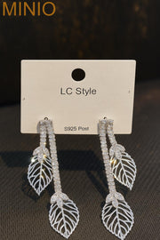 Bông tai dài xi 925 chiếc lá 072140 MH