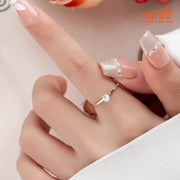 Nhẫn titan mảnh 1 hạt đá gold