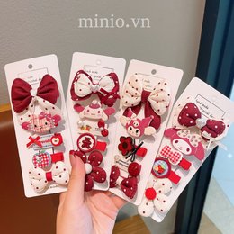 Set kẹp mái Sanrio đỏ B015