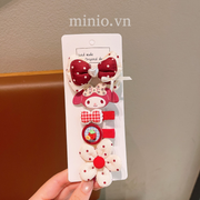 Set kẹp mái Sanrio đỏ B015