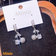 Bông tai xi 925 thả cherry 051MH