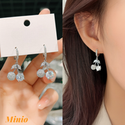 Bông tai xi 925 thả cherry 051MH