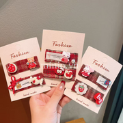 Set 2 kẹp mái charm tone đỏ PO