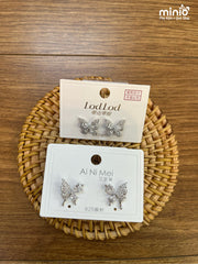 Bông tai xi 925 bướm đính đá