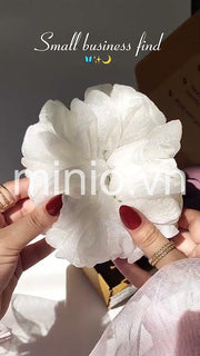 Scrunchies voan phồng trắng