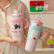 Bình giữ nhiệt cầm tay ống hút hoa