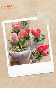 Bó hoa Tulip cốt tròn 3 bông