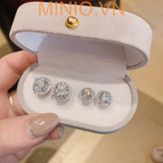 Bông tai xi 925 đá tròn 460Mh