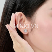 Bông tai xi 925 đá tròn 039080 MH