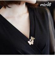 Cài áo 2 bướm vàng hạt ngọc 1120MH