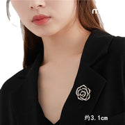 Cài áo hoa hồng đen đính đá 01310MH