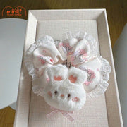 Scrunchies mặt thú viền pompom