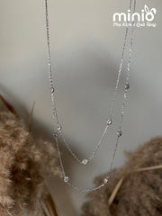 Dây chuyền titan dây kép đá nhỏ 055MH