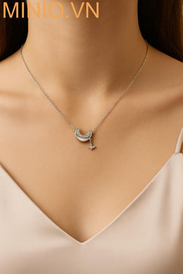 Dây chuyền xi 925 trăng treo bướm 054MH