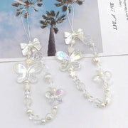 Dây treo điện thoại bướm nơ trắng