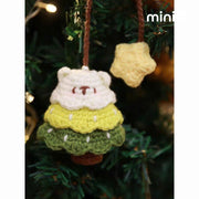 Móc khoá len cây thông 3 tầng