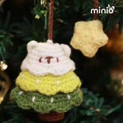 Móc khoá len cây thông 3 tầng