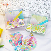 Hộp 5 móc khoá sticker kèm nhíp