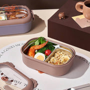 Hộp cơm 2 ngăn gấu nâu