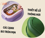 Hộp cơm 2 ngăn cà tím