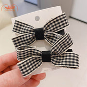 Set 2 kẹp mái nơ caro