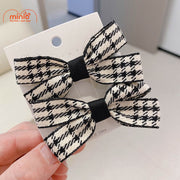 Set 2 kẹp mái nơ caro