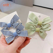 Set 2 kẹp mái nơ caro