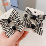 Set 2 kẹp mái nơ caro