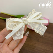 Kẹp mái mỏ vịt nơ ren 022UX