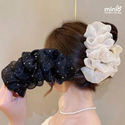 Kẹp nơ voan phồng đính đá