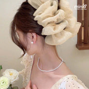 Kẹp nơ voan phồng đính đá