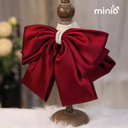 Kẹp tóc nơ lụa 3 lớp đính đá 0470UX