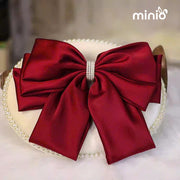 Kẹp tóc nơ lụa 3 lớp đính đá 0470UX