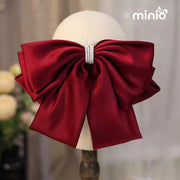 Kẹp tóc nơ lụa 3 lớp đính đá 0470UX