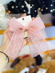 Kẹp tóc nơ voan bi