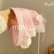 Khăn cài Bandana nơ tim hồng