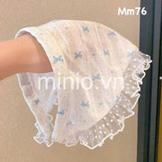 Khăn cài Bandana nơ xanh ren