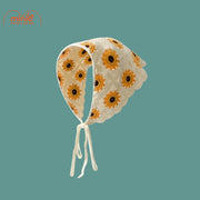 Khăn bandana hoa móc len