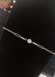 Lắc tay inox charm đá 2 khoen 025 MY