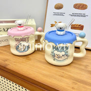 Ly cốc sứ bé cún trắng charm nổi