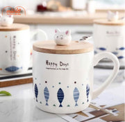 Ly cốc Happy Days nắp gỗ