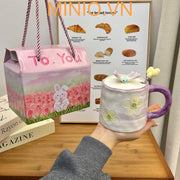 Ly cốc sứ hoa bướm 3D LA