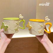 Ly cốc sứ bướm nơ 3D