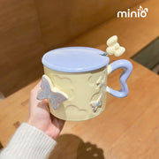 Ly cốc sứ bướm nơ 3D