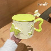 Ly cốc sứ bướm nơ 3D