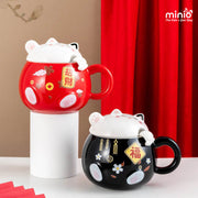 Ly cốc sứ mèo thần tài