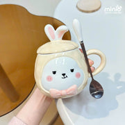 Ly cốc sứ thỏ nơ LA