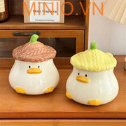 Ly cốc sứ vịt đội nón lá LA